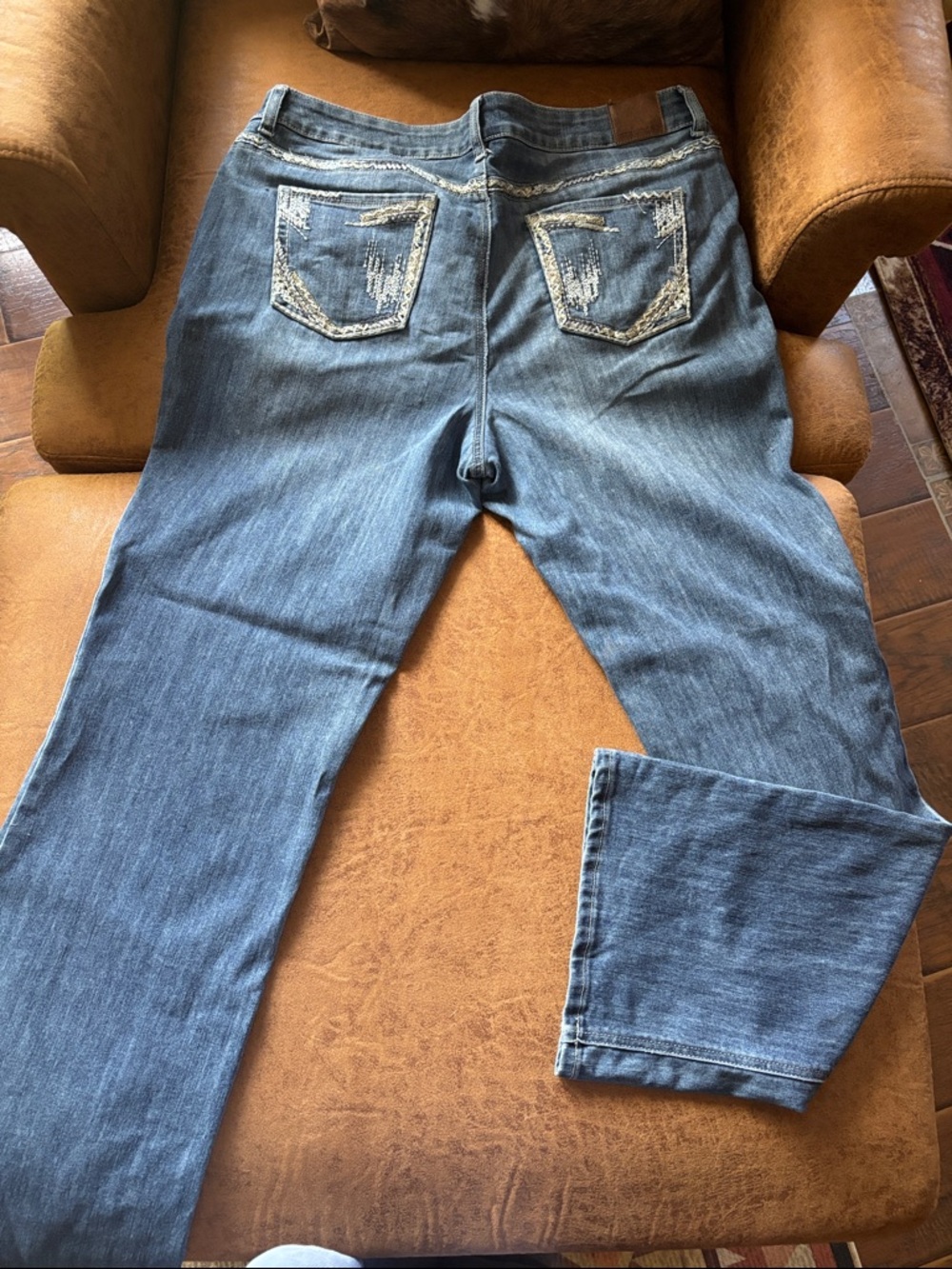 Maurices Light Blue Straight Leg Jeans with Distressed Back Pockets